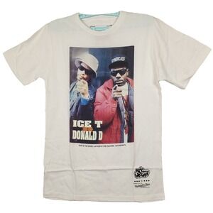 Ice T & Donald D 50th‎ Hip Hop Mitchell & Ness Small Shirt Rapper White NWT